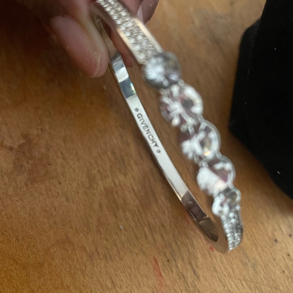 Givenchy Silver Bangle With Crystal Detailing - image 2